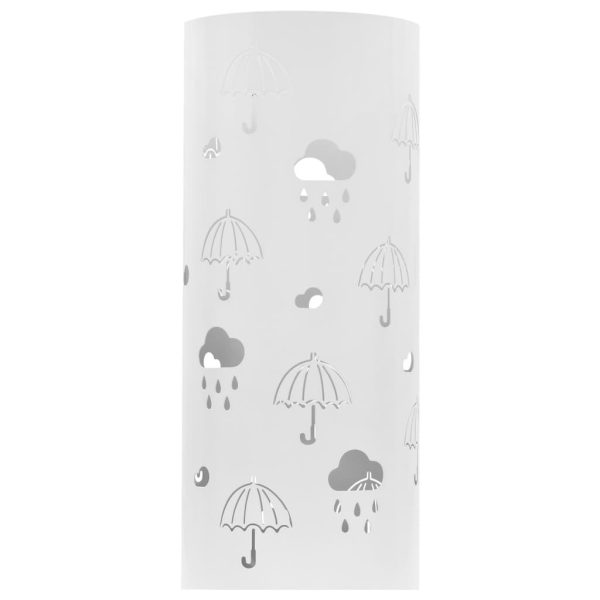 Square Umbrella Stand Storage Holder Walking Stick Steel 48.5 cm – White, Pattern 8