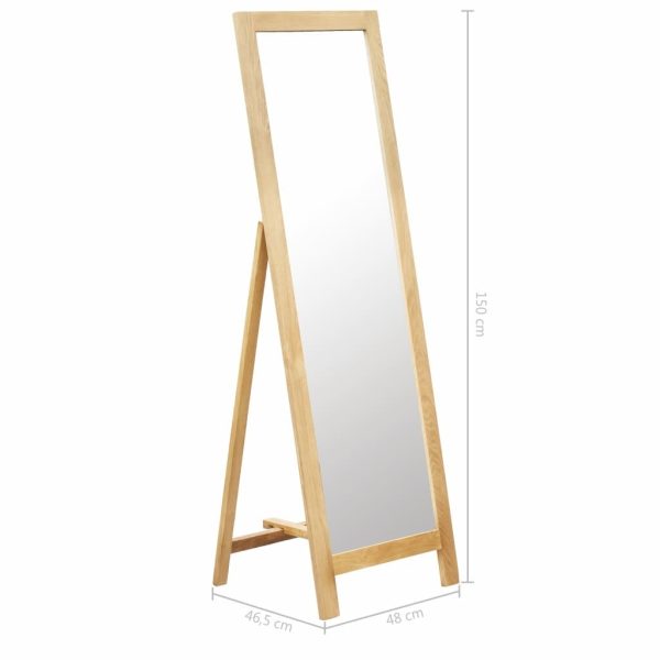 Freestanding Mirror 48×46.5×150 cm Solid Oak Wood