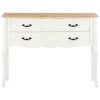 Sideboard White and Brown 110x30x85 cm Solid Wood