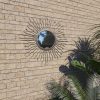 Garden Wall Mirror Sunburst Black – 60 cm