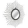 Garden Wall Mirror Sunburst Black – 60 cm