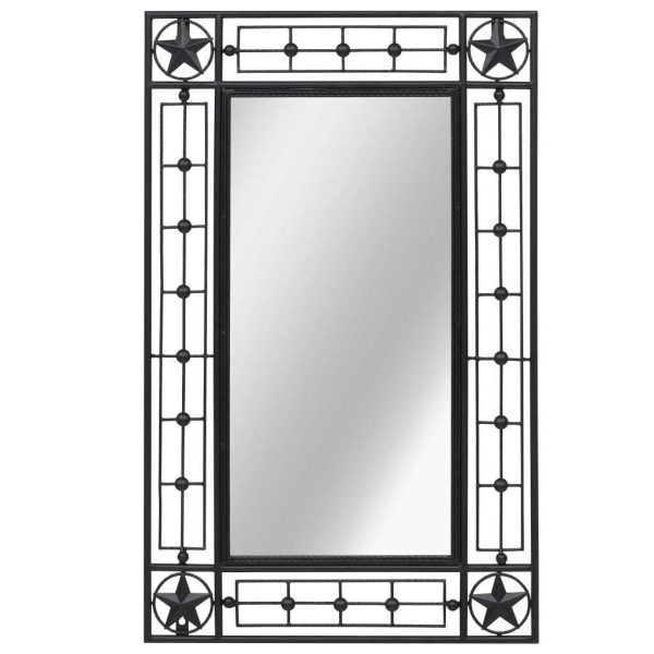 Garden Wall Mirror Rectangular Black – 50×80 cm