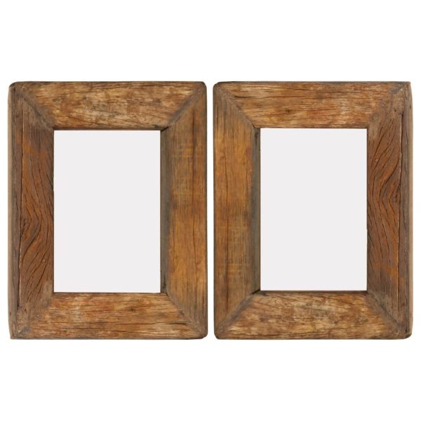 Photo Frames 2 pcs Solid Reclaimed Wood and Glass – 23×28 cm