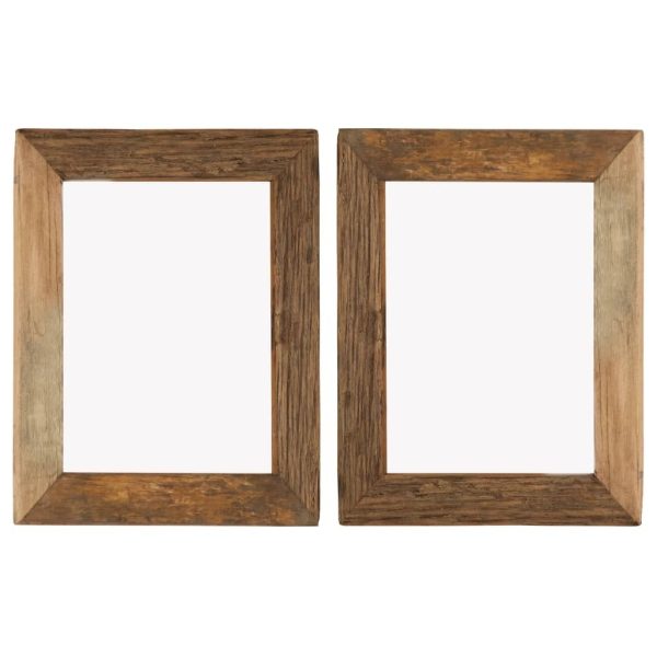 Photo Frames 2 pcs Solid Reclaimed Wood and Glass – 34×40 cm