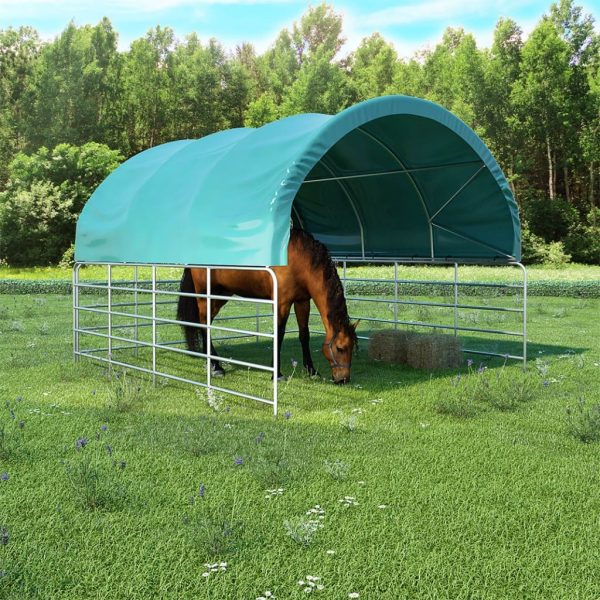 Livestock Tent PVC 3.7×3.7 m Green