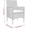 5 Piece Garden Dining Set Poly Rattan Grey