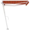 Freestanding Manual Retractable Awning – 300×250 cm, Orange and Brown