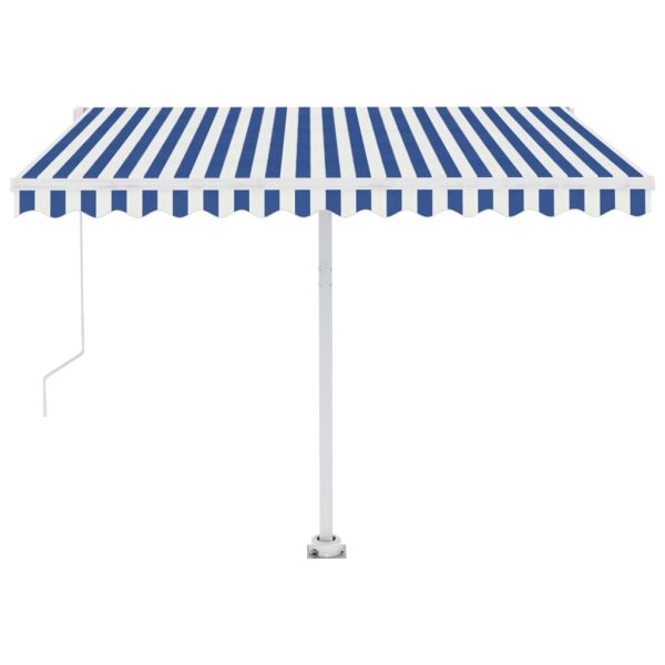 Freestanding Manual Retractable Awning – 350×250 cm, Blue and White