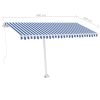 Freestanding Manual Retractable Awning – 400×300 cm, Blue and White