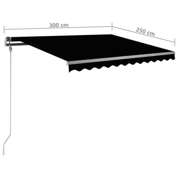 Freestanding Manual Retractable Awning – 300×250 cm, Anthracite
