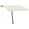 Manual Retractable Awning with LED – 300×250 cm, Cream