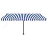 Freestanding Manual Retractable Awning – 400×300 cm, Blue and White