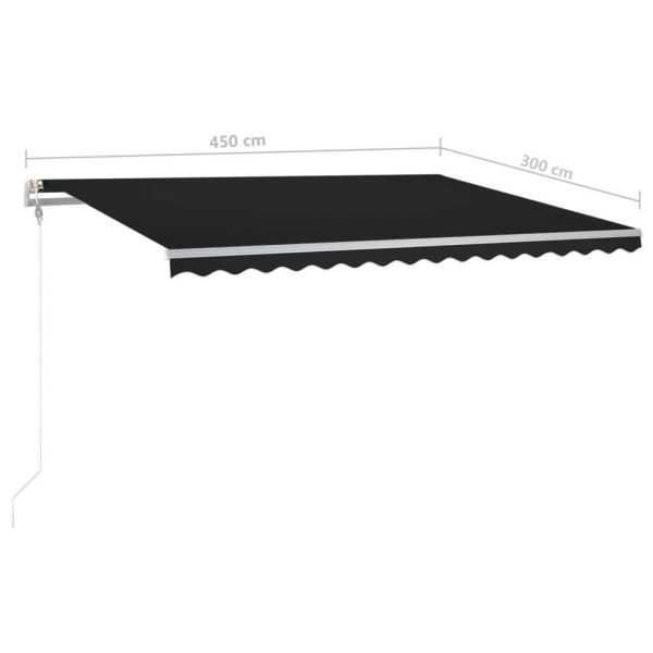 Freestanding Manual Retractable Awning – 450×300 cm, Anthracite