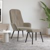 Relaxing Chair Light Grey Velvet – With Footstool