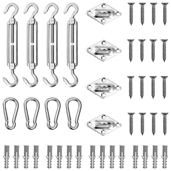 12 Piece Sunshade Sail Accessory Set Stainless Steel – 65×40 mm