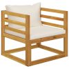 Garden Chair with Cushions Solid Acacia Wood