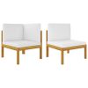 Garden Sofas 2 pcs with Cushions Solid Acacia Wood