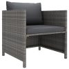 Garden Sofa with Cushions Poly Rattan