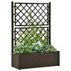 Garden Raised Bed with Trellis and Self Watering System – 100x43x142 cm, Mocha