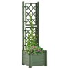 Garden Planter with Trellis PP – 43x43x142 cm, Green