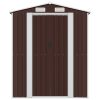 Garden Shed Dark Brown Galvanised Steel – 192x191x223 cm