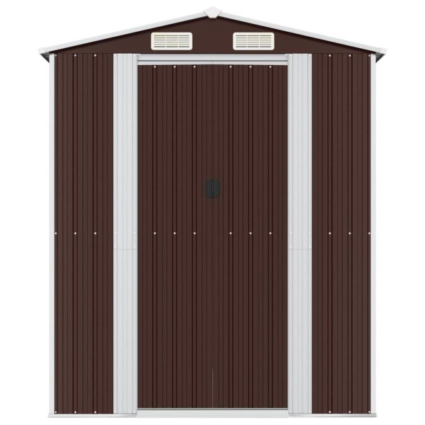 Garden Shed Dark Brown Galvanised Steel – 192x191x223 cm