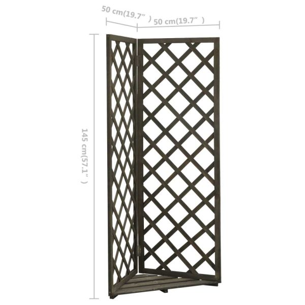 Corner Trellis 50x50x145 cm Solid Firwood – Grey
