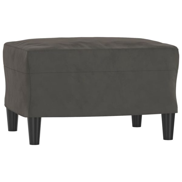 Choppington Sofa Chair with Footstool Dark Grey 60 cm Velvet