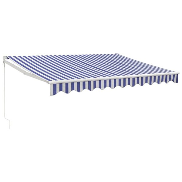 Retractable Awning Fabric and Aluminium – 3×2.5 m, Blue and White