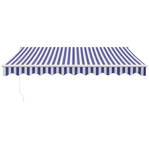 Retractable Awning Fabric and Aluminium – 3×2.5 m, Blue and White