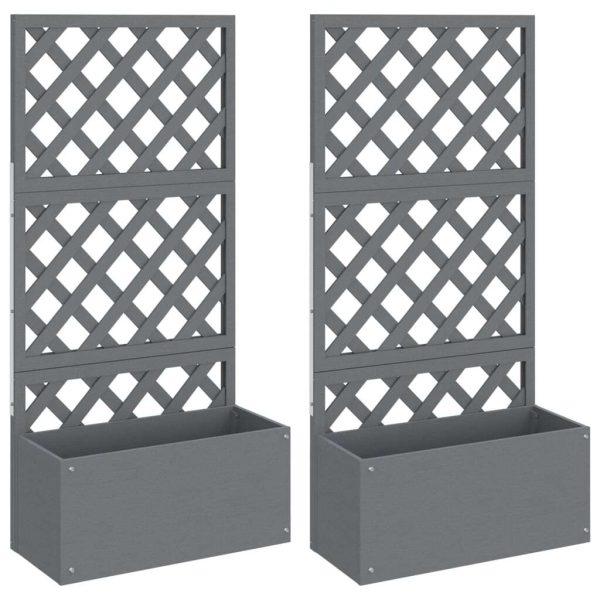 Trellis Planters Grey 65x33x135 cm WPC