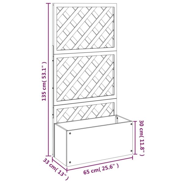 Trellis Planters Grey 65x33x135 cm WPC – 2