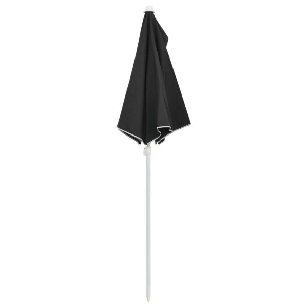 Garden Half Parasol with Pole 180×90 cm – Black