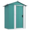 Garden Shed 126×97.5×177 cm Galvanised Steel – Green