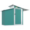 Garden Shed 270x130x208.5 cm Galvanised Steel – Green