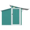 Garden Shed 270x130x208.5 cm Galvanised Steel – Green