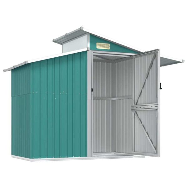 Garden Shed 270x130x208.5 cm Galvanised Steel – Green