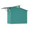 Garden Shed 270x130x208.5 cm Galvanised Steel – Green