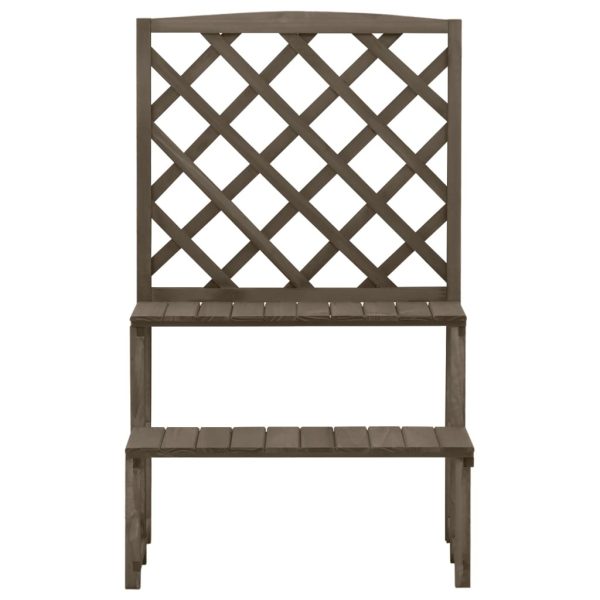 Plant Stand with Trellis Grey 70x42x115 cm Solid Fir Wood