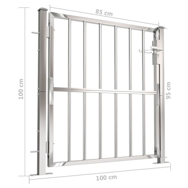 Garden Gate Stainless Steel – 100×100 cm, Model 1