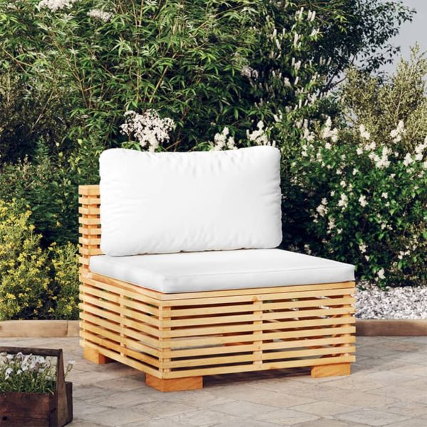 Garden Sofa with Cushions Solid Wood Teak