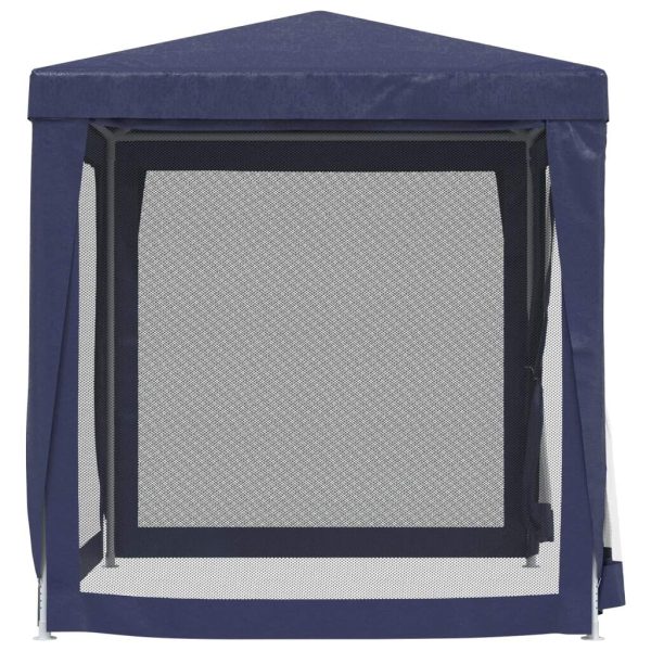 Party Tent with 4 Mesh Sidewalls – 2×2 m, Blue