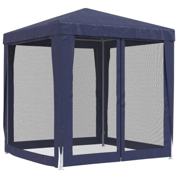 Party Tent with 4 Mesh Sidewalls – 2×2 m, Blue