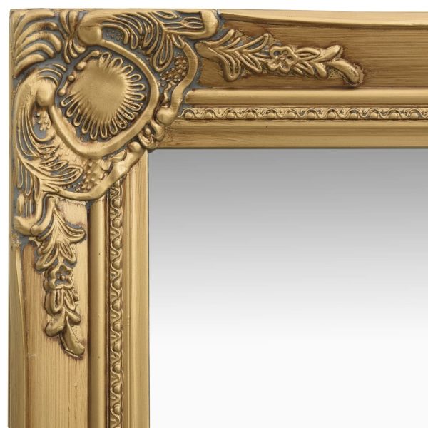 Wall Mirror Baroque Style – 40×40 cm, Gold