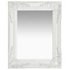 Wall Mirror Baroque Style – 50×40 cm, White