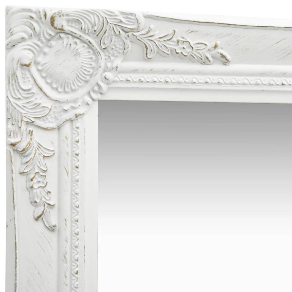 Wall Mirror Baroque Style – 50×40 cm, White