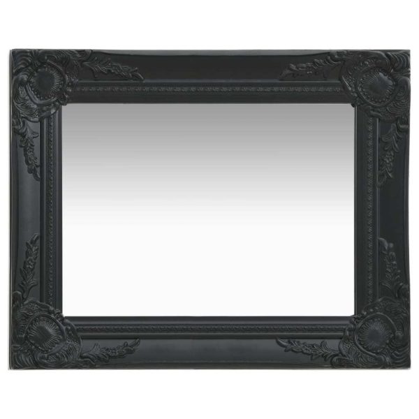 Wall Mirror Baroque Style – 50×40 cm, Black