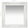 Wall Mirror Baroque Style – 50×50 cm, White