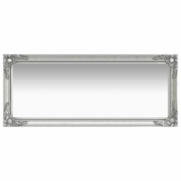 Wall Mirror Baroque Style – 50×120 cm, Silver