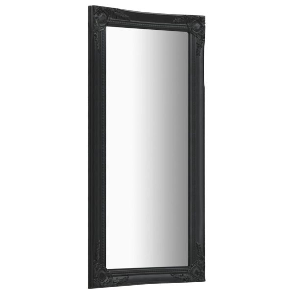 Wall Mirror Baroque Style – 50×120 cm, Black